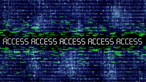 Digital Access Display With  Code And Fraud Messages Stock Footage 318558275