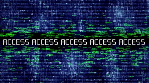 Digital Access Display With  Code And Hacked Messages Stock Footage 320083824