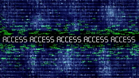 Digital Access Display With  Code And Wlan Messages Stock Footage 321711760