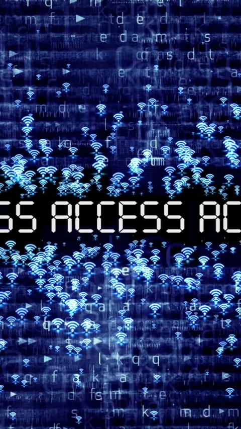 Digital Access Display With  Code And Wi Fi Access Messages vertical video Stock Footage 328481839