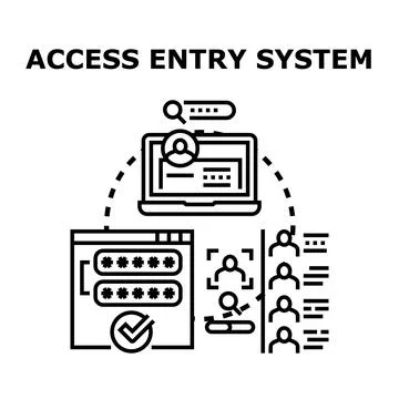 Digital access entry system for internet security and identification Illustrazione stock