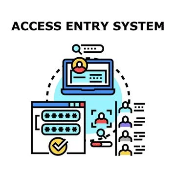 Digital access entry system for internet security and identification Stock Illustration