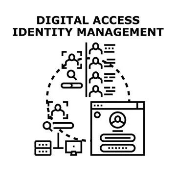 Digital access identity management system controlling authorization イラスト素材
