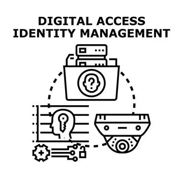 Digital access identity management system concept Illustrazione stock