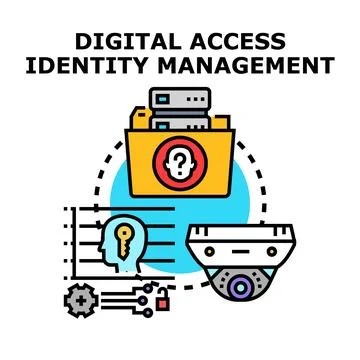 Digital access identity management system concept Illustrazione stock