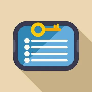 Digital access key for mobile security list 스톡 일러스트
