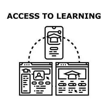 Digital access to learning from multiple platforms Illustrazione stock