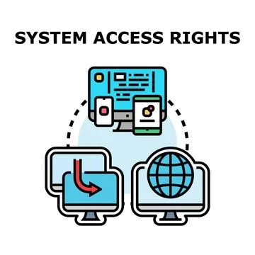 Digital access rights managing system security Stock Illustration