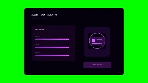 Digital access token validator interface animation Stock Footage 346981889