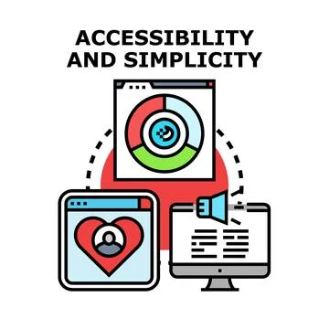 Digital accessibility and simplicity for user experience design Stock Illustration