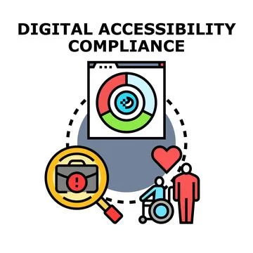 Digital accessibility compliance ensuring inclusive online experience Stock Illustration