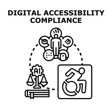 Digital accessibility compliance providing equal user experience Illustrazione stock