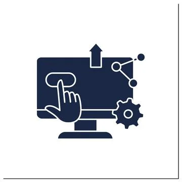Digital accessibility glyph icon Stock Illustration