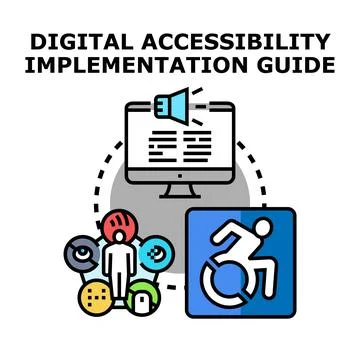 Digital accessibility guide illustrating inclusive online experience Stock Illustration