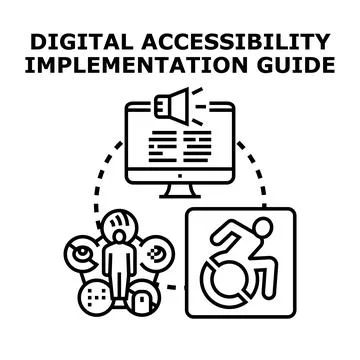 Digital accessibility guide illustrating inclusive online experience Ilustración de archivo