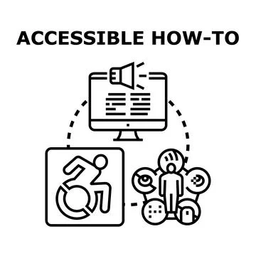 Digital accessibility how to developing inclusive online experience Stock Illustration