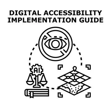 Digital accessibility implementation guide concept vector Ilustración de archivo