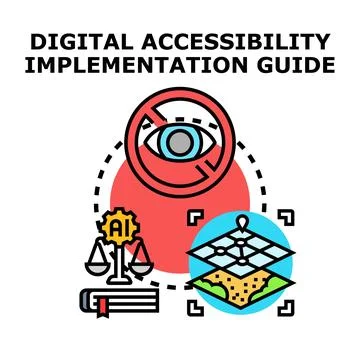 Digital accessibility implementation guide concept vector Stock Illustration