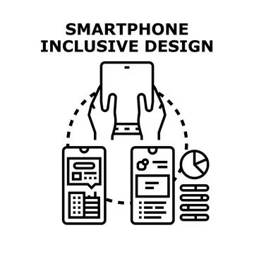 Digital accessibility inclusive design for smartphone application Stock Illustration