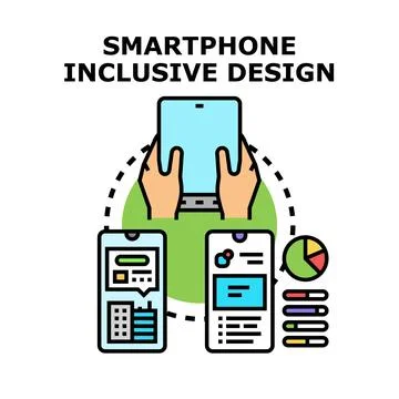 Digital accessibility inclusive design for smartphone application Stock Illustration