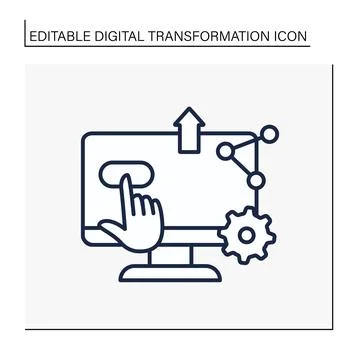 Digital accessibility line icon Stock Illustration