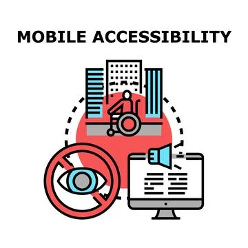 Digital accessibility for people with disabilities concept Stock Illustration