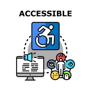 Digital accessibility for people with disabilities concept Stock Illustration