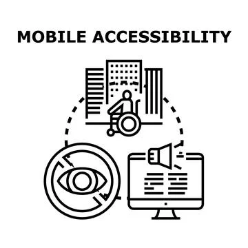 Digital accessibility for people with disabilities concept Stock Illustration