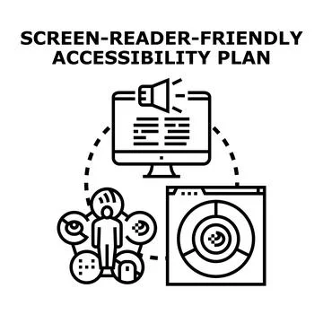 Digital accessibility plan for screen reader devices Stock Illustration