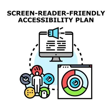 Digital accessibility plan for screen reader devices Stockillustratie