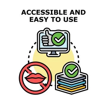 Digital accessibility promoting easy to use concepts Stock Illustration