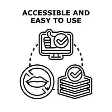 Digital accessibility promoting easy to use concepts Stock Illustration