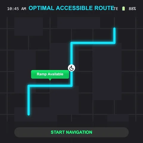 Digital accessible routing guide for urban mobility planning and technology Stock Footage 344776773