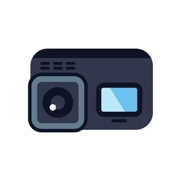 Digital action camera showing lens and screen Stock Illustration