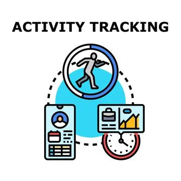 Digital activity tracking using phone for health Stock Illustration