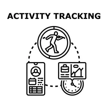Digital activity tracking using phone for health Stock Illustration