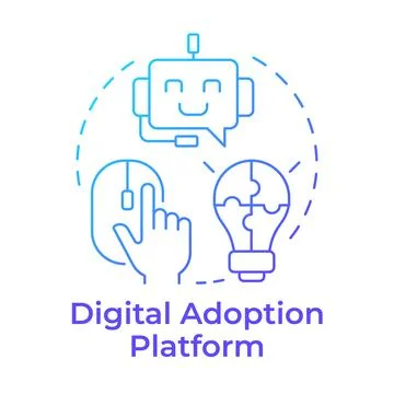 Digital adoption platform blue gradient concept icon Stock Illustration