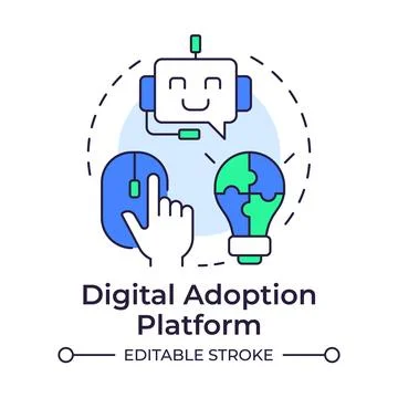 Digital adoption platform multi color concept icon Stock Illustration