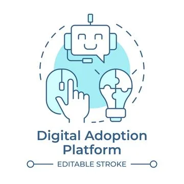 Digital adoption platform soft blue concept icon Stock Illustration
