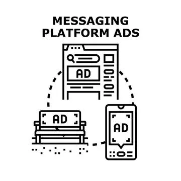 Digital advertising campaign reaching different platforms Stock Illustration