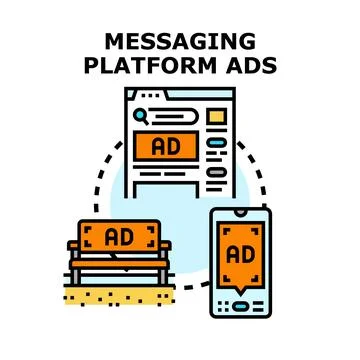 Digital advertising campaign reaching different platforms Stock Illustration