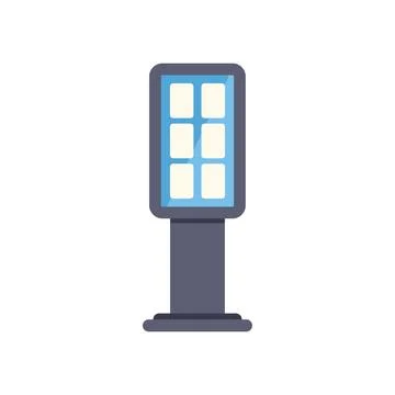 Digital advertising kiosk showing multiple retail product displays Stock Illustration