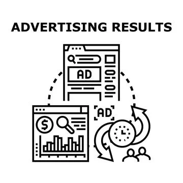 Digital advertising results process analyzing performance Stock Illustration