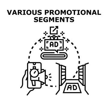 Digital advertising segments reaching target audience Stock Illustration