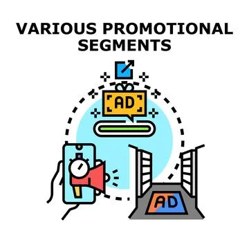 Digital advertising segments reaching target audience Stock Illustration