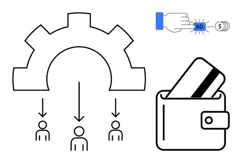 Digital Advertising Workflow With User Conversion and Payment Integration f.. Stock Illustration