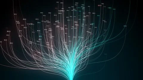 Digital age connected network nodes Internet of things IOT cloud computing Illustrazione stock