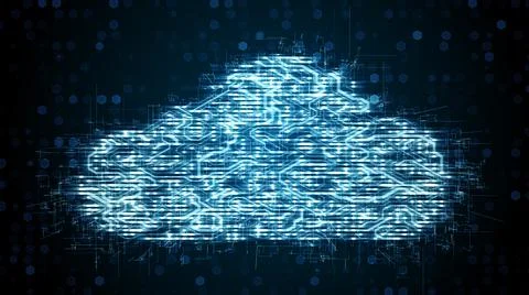 Digital age connected network nodes Internet of things IOT cloud computing   库存插图