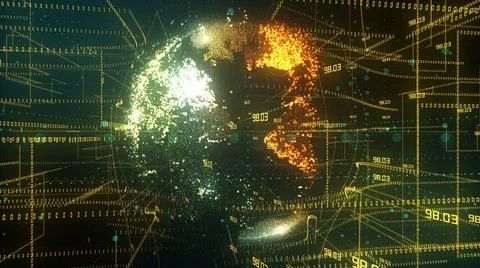 Digital age global connected network nodes Internet of things IOT cloud  Illustrazione stock