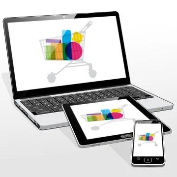 Digital Age shopping Stockillustratie